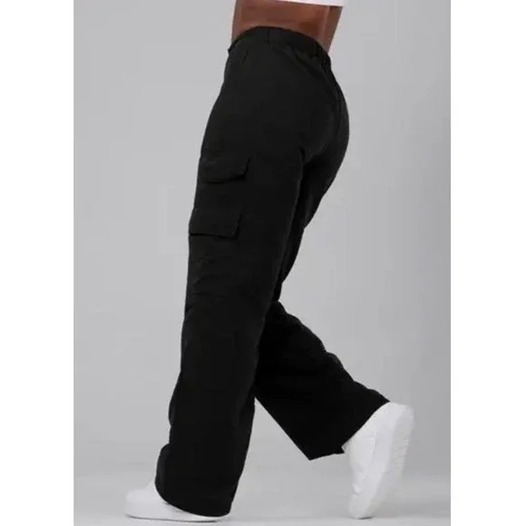 Weissman Wide Leg Cargo Pants Women's Mid Rise Black Dancewear Size SA - Picture 2 of 16